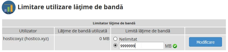 Editare limitari latime de banda